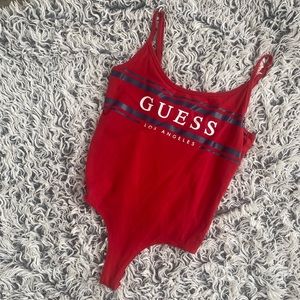 Guess red strap bodysuit Sz S